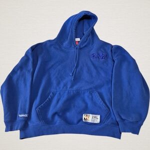 Cleveland Cavaliers Hoodie 2XL Mitchell & Ness Blue NBA Pullover Sweatshirt